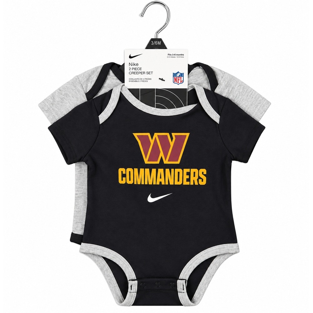 Nike Creeper Set Baby 3/6M Black Grey NWT Washington Commanders NFL Bodysuit